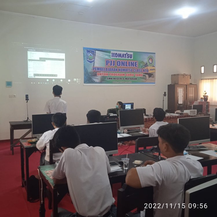 Kegiatan Pembelajaran Jarak Jauh (PJJ) Komatsu Class Program Link N Match SMKN 6 Mataram - PT. Komatsu Indonesia
